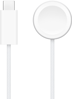 USB‑C nabíječka vedle magnetické rychlonabíječky k Apple Watch