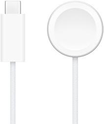 USB‑C nabíječka vedle magnetické rychlonabíječky k Apple Watch