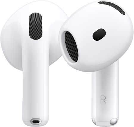 Pohled na přední i zadní konstrukci AirPodů 5