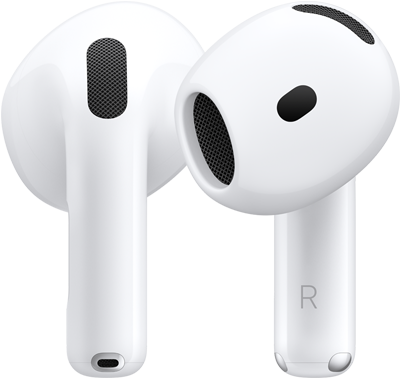 Pohled na přední i zadní konstrukci AirPodů 5