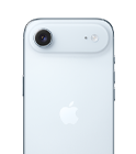 iPhone Air, pohled zezadu, blankytně modrá barva, modul s hlavní Fusion fotosoustavou nahoře