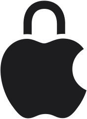 Logo Apple znázorněné jako zámek, aby vyjadřovalo, že Apple je synonymem integrované ochrany soukromí a bezpečnosti