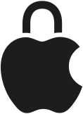 Logo Apple znázorněné jako zámek, aby vyjadřovalo, že Apple je synonymem integrované ochrany soukromí a bezpečnosti