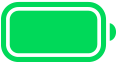 Ikona plně nabité baterie iPhonu